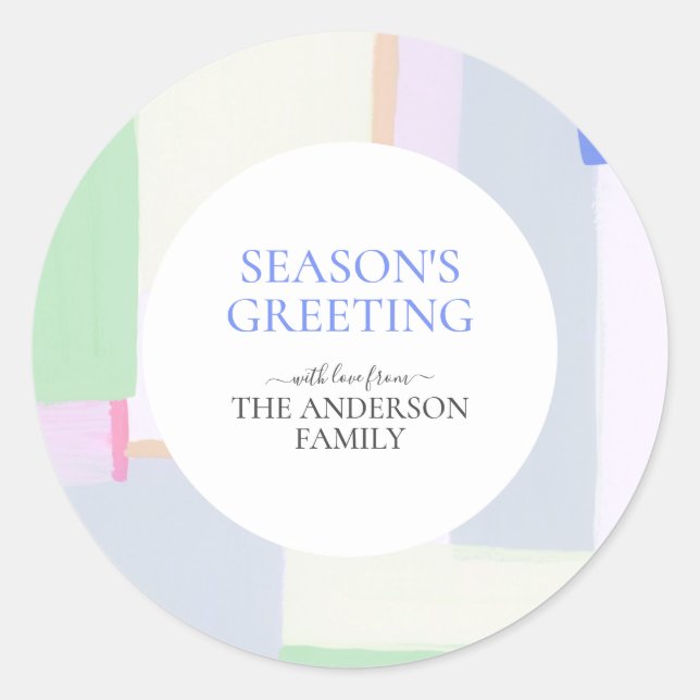 Adesivo Arte abstrata Feliz Natal Presente de Natal Clássi (Frente)