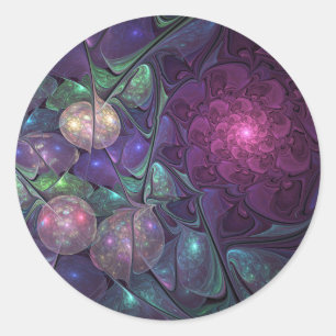 Adesivo Arte abstrata fractal moderna e colorida brilhante