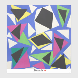 Adesivo Arte Abstrata Geométrica Azul Recortada de Matisse