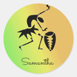 Adesivo Arte Africana, Colorida, Dançarina Silhouette Incr