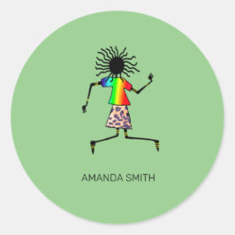 Adesivo Arte Africana, Dançarina Feliz Personalizada