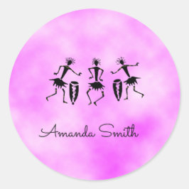 Adesivo Arte Africana, Nuvem Rosa, Dança Inspiradora
