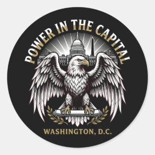 Adesivo Arte Águia Careca Poder no Capital Washington DC