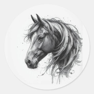 Adesivo Arte Animal Cavalo Frísio Belo Amor