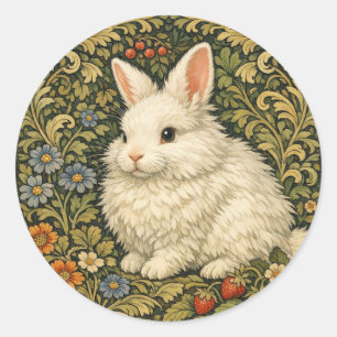 Adesivo Arte antiga coelho branco nouveau