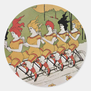 Adesivo Arte Antiga Modernista, Bicicleta Tandem