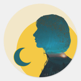 Adesivo Arte Azul Escura Clássica Contemplativa e Criativa