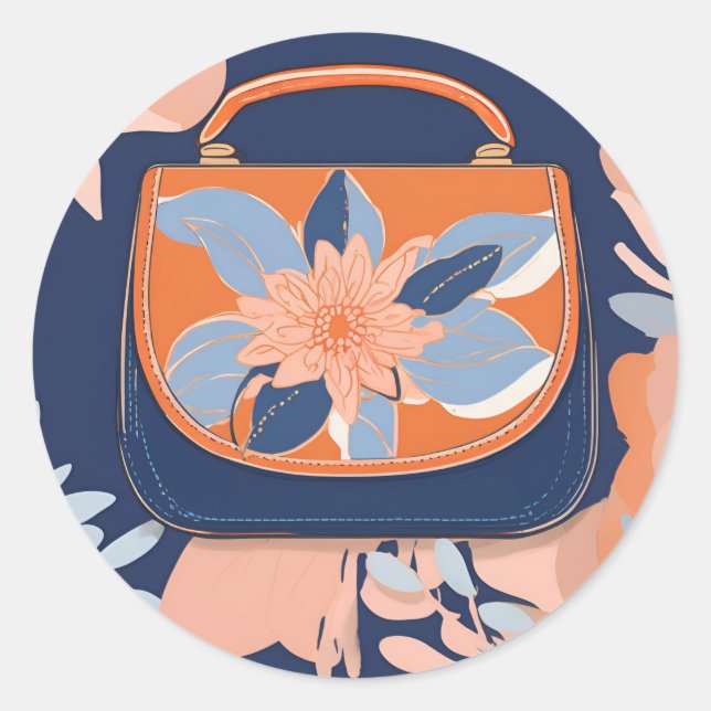 Adesivo Arte azul-laranja tropical (Frente)