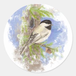 Adesivo Arte bonito da natureza do pássaro do Chickadee d