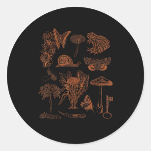 Adesivo Arte Botânica, Cogumelos de Rã Estética Goblincore
