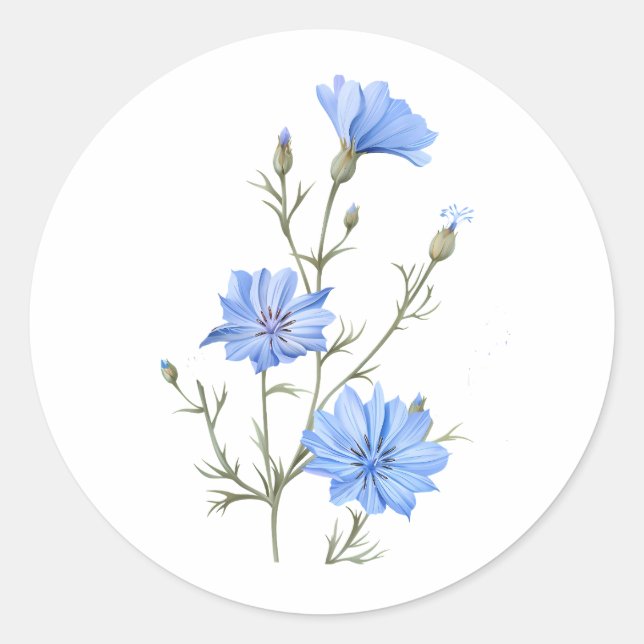 Adesivo Arte Botânica De Aquarelas Selvagens De Flores (Frente)