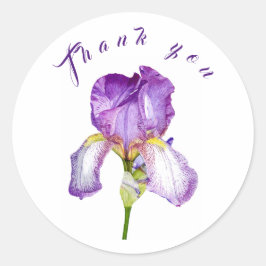 Adesivo Arte Botânica Iris Puro Brilhante Obrigado Sticker