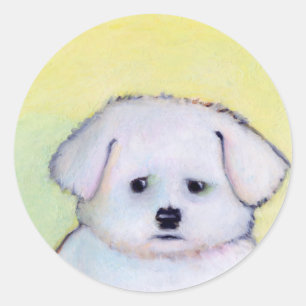 Adesivo Arte branca pequena do cão que tira o filhote de