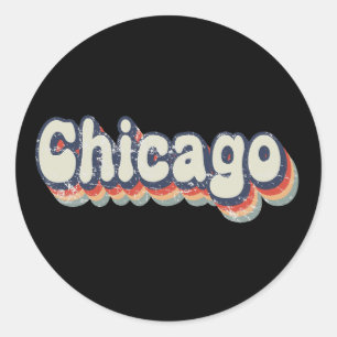 Adesivo Arte Clássica do Chrome de Chicago Illinois