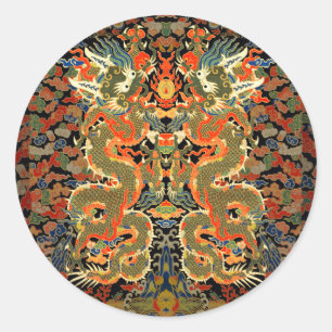 Adesivo Arte Colorida do Dragão Asiático Chinês