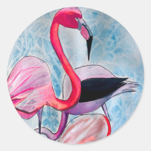 Adesivo Arte colorida rosa colorido flamingo aquarela