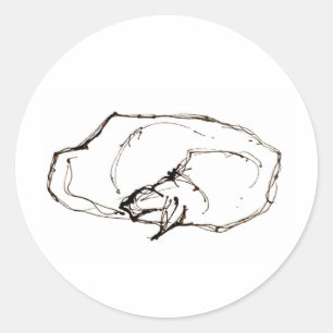 Adesivo Arte com Caneta e Tinta Desenho de Gato Adormecido