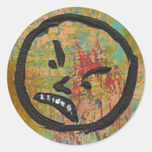 Adesivo Arte contemporânea louca do divertimento da cara