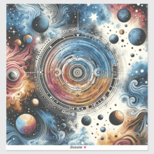 Adesivo Arte Cósmica Futurística Batik - Design de Espaço