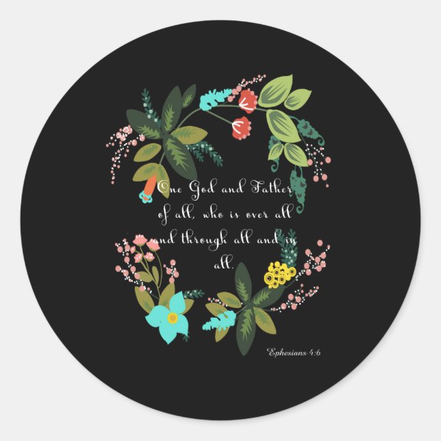 Adesivo Arte Cristã legal - Efesianos 4:6 (Frente)