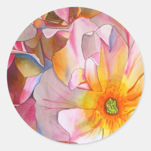 Adesivo Arte da aguarela do rosa do rosa pastel de