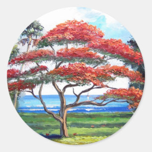 Adesivo Arte da Árvore Real Poinciana