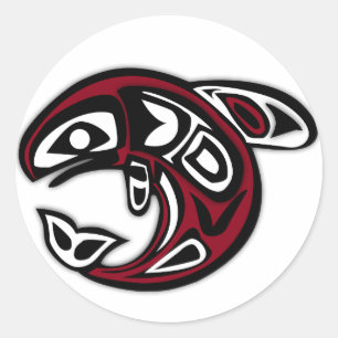 Adesivo Arte da Baleia Assassina da Costa Noroeste de Haid