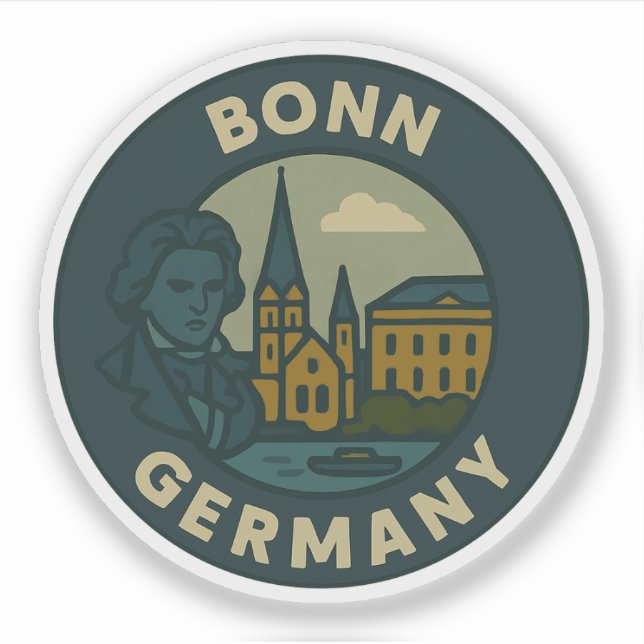 Adesivo Arte da Cidade de Bonn Alemanha (Frente)