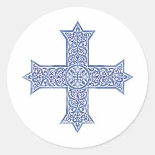 Adesivo Arte da Cruz Copta Azul Lapis Premium
