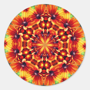 Adesivo Arte da Flor Abstrato de Laranja
