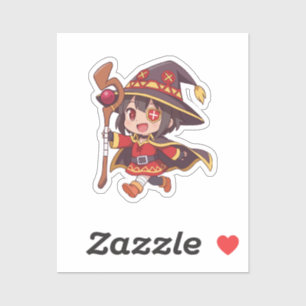 Adesivo Arte da maga da explosão Chibi de Megumin