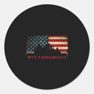 Adesivo arte da silhueta da cidade de Pittsburgh bandeira