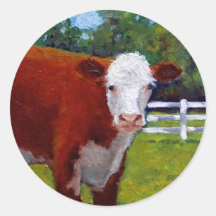 ADESIVO ARTE DA VACA DA BEZERRA DE HEREFORD