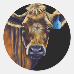 Adesivo Arte da vaca - número afortunado sete
