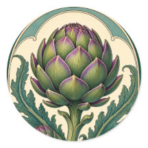 Arte de Alcachofra Antiga no Estilo Arte Nova para