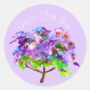 Adesivo Arte de aquarela da árvore do Jacaranda
