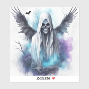 Adesivo Arte de Aquarela Gótica Fantástica do Halloween
