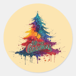 Adesivo Arte de Árvore de Natal Colorida - Deco de Natal F