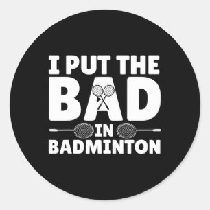 Adesivo Arte De Badminton Engraçada Para Homens Mulheres V