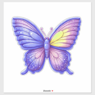 Adesivo Arte de Balão de Borboleta Roxa Vibrante