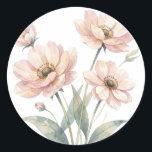 Adesivo Arte de Buquê de Aquarela Floral Rosa Suave<br><div class="desc">Ilustração elegante de aquarela de flores rosa suaves com pétalas delicadas e folhas verdes suaves. Arte botânica minimalista ideal para impressões de parede, pôsteres, cartões de felicitações e decoração de casa. Perfeita para convites de casamento, designs de noiva e papelaria de eventos. Tons pastéis suaves criam uma estética calma e...</div>