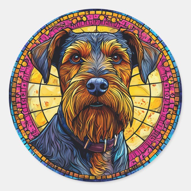 Adesivo Arte de Cachorro de Desenho Animado Presente para  (Frente)