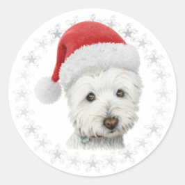 Adesivo Arte de Cachorro de Natal