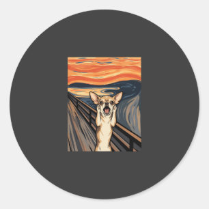 Adesivo Arte de Cachorro Expressionista Grito de Chihuahua