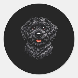 Adesivo arte de cachorro labradoodle preto fofo para