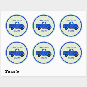 Adesivo Arte de Caminhão Azul Pintado à Mão, Personalize