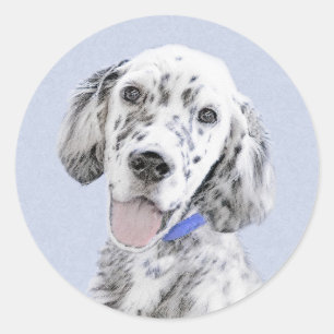 Adesivo Arte de Cão de Pintura de Belton, Setter Azul