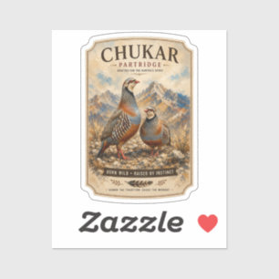 Adesivo Arte de casal de perdiz Chukar