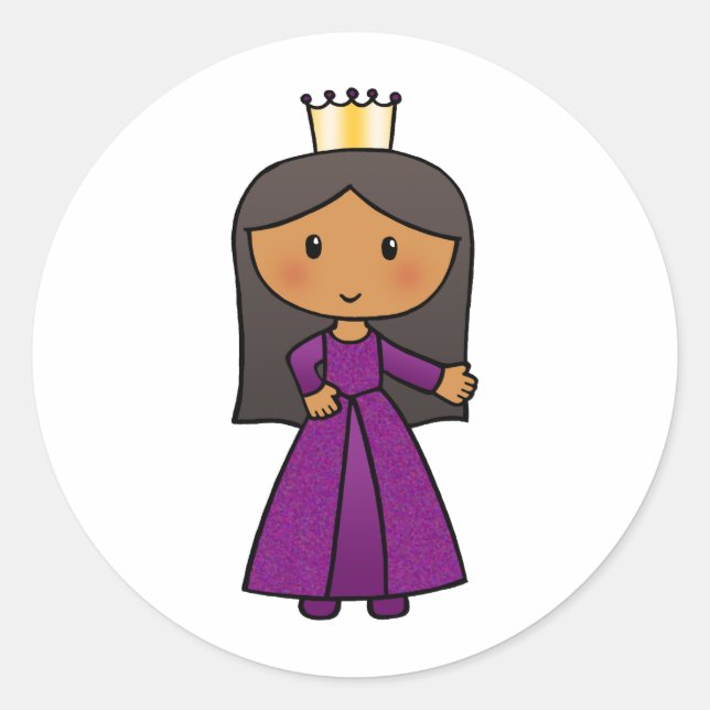 Adesivo Arte de Clipe de Desenho Animado Princesa Fofa com (Frente)