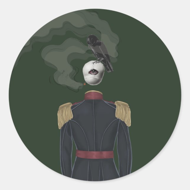 Adesivo arte de colagem de arte escura com fundo (Frente)